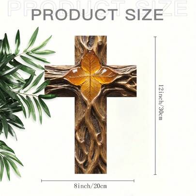 1 chiếc thánh giá bằng gỗ họa tiết retro nhiều màu sắc, trang trí nghệ thuật treo tường phong cách nhà nông thôn, logo nghệ thuật, trang trí tôn giáo cho tường nhà gia đình, phòng khách, văn phòng, quán cà phê, quà tặng, ngày lễ, trang trí trong nhà và ngoài trời, đồ dùng gia đình, kích thước 20.32 x 30.48 cm