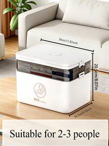 Large Capacity Medication Storage Box, Home Emergency Storage Box With Snap Closure, Minimalist Pill Container, Medicine Storage Box, First Aid Kit, Desktop Pill Box, Home Organization And Storage, Back To School Supplies, Room Decor - Multicolor - View 12