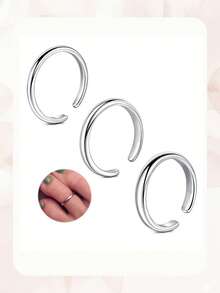 Nhẫn đeo ngón chân bằng bạc có thể điều chỉnh, chống thấm nước và chống oxy hóa, kiểu dáng tối giản dành cho nữ. - Nhiều màu - Xem 9