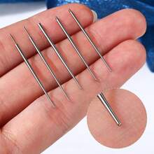 Pinza para perforación, herramienta guía de pendientes con parte posterior plana de 16G 18G, aguja de acero inoxidable con rosca interna y externa, kit de asistencia para perforación corporal en oreja, nariz y labio - Ver 3