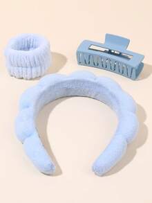 4pcs/Set Dopamine Design Sponge Hair Band, Bracelet, Large Hair Clip Gift Set, Suitable For Spring/Summer Party And Daily Use - Multicolor - View 6