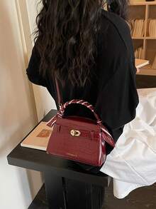 1pc Chic Handbag, New Shoulder Crossbody Bag Small Purse For Women, Premium Tote Bag - Burgundy - View 2