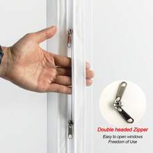 1pc White Hook And Loop Mosquito Net Screen, Self-Adhesive Zipper Style Window Screen, 2026 New Household Anti-Mosquito Device, No Drilling Installation - White - View 4