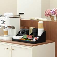 Coffee Station Organizer, Coffee Bar Cup Holder, Kitchen Countertop Accessories Sugar Packet Condiment (Black, 1 Pcs) - 白色,1 件 - 查看 6