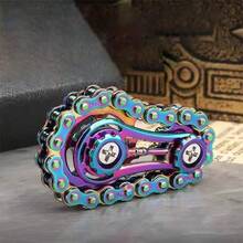 1pc Metal Chain Gear Finger Spinner, Creative Mechanical Stress Relief Toy, Adult Finger Spinning Anxiety Relief Device - Multicolor - View 4