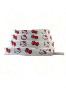 SANRIO Bộ 2 dây giày hoạt hình Hello Kitty - Dây giày co giãn không dệt, in hình, chất liệu sợi tổng hợp, có thể giặt tay, chi tiết xoắn, nhẹ, phù hợp với giày thể thao cổ cao và cổ thấp. - Nhiều màu - Xem 6