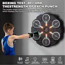 Music Boxing Target Punching Bag, Smart 6-Key Music Punching Pad, New Upgraded High-End Bluetooth, Cool Lighting, Dynamic Music, Including Boxing Gloves - Multicolor - View 2