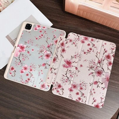 1 Ốp lưng máy tính bảng in hình hoa anh đào màu hồng kèm ngăn đựng bút, tương thích với iPad 10.9/10.2/ Air thế hệ thứ 5/Pro11/10/9.7/Air 2/ (thế hệ thứ 7)/ (thế hệ thứ 8)/ Air 4/5/ Pro 11/ Thế hệ thứ 10 10.9 inch 2022 Smart Case/ Air 13(M3 2025)/ Air 11(M3 2025)/ Air 11(M3 2025)/ 11(A16 2025), tương thích với chức năng tự động ngủ/thức của .