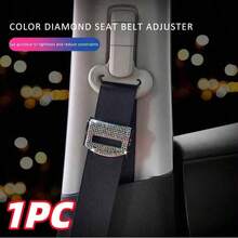 Rhinestone Adjustable Car Seat Belt Clip, Tension Regulator, Safety Belt Buckle Clamp, Shiny Car Accessories For Women - Multicolor - View 8