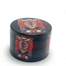 1个红黑卡通猫咪香料研磨器，50毫米4层精细研磨，方便的厨房工具 - 查看 3