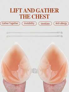 Women's Silicone Sticky Backless Invisible Push Up Bra, Suitable For Daily Wear And Special Occasions - Multicolor - View 2