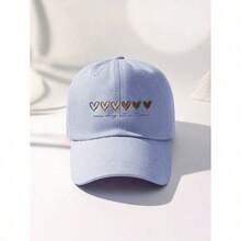 1pc Outdoor Printed Heart Gradient English Letter Adjustable Baseball Cap, Sunblock Casual Hat Suitable For Spring And Autumn Travel, Beach Holiday, For Women, Y2K Style, Valentine's Day Valentines - A - 查看 6