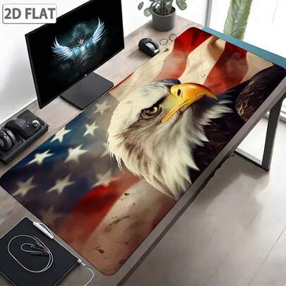 وسادة الفأرة ذات الحافة الأمريكية الصقيلة والعلم الوطني 2D، مناسبة لمختلف سيناريوهات سطح المكتب، قاعدة مطاطية سميكة مانعة للانزلاق، حواف مقفلة بدقة، سطح ناعم لتتبع المؤشر بدقة، قابلة للاستخدام في الألعاب والمكتب والاستخدام اليومي، تعرض الطراز الأمريكي الفريد لتعزيز جو مكتبك