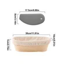 Rổ ủ bột có lưỡi gạt silicon, bộ ủ bột chua hình bầu dục, rổ ủ bánh mì để nướng, dụng cụ làm bánh mì tại nhà, đồ dùng làm bánh. - Nhiều màu - Xem 14