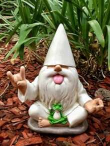 1件冥想瑜伽花园小矮人雕像，带青蛙 - 一款有趣且富有想象力的树脂小矮人雕塑，非常适合户外露台和家居装饰，是户外园艺爱好者的理想礼物。 - 多色 - 查看 5