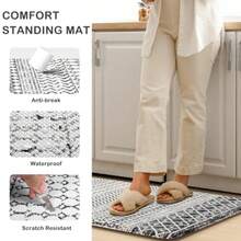 Kitchen Mats for Floor 2 Piece Anti Fatigue Mats for Kitchen Floor Cushioned Non Slip Kitchen Mat Boho Rug for Laundry Office Black and White - 17,3 x 4717,3 x 29 - Ver 5