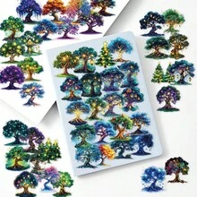 50pcs Magic Tree Stickers Decoration For Scrapbooking, Diary, Planner, Instrument Guitar, Mug, Skateboard, Notebook, Coffee Cup, Luggage, Back To School Gift Scrapbook Supplies - Magic Tree - View 8