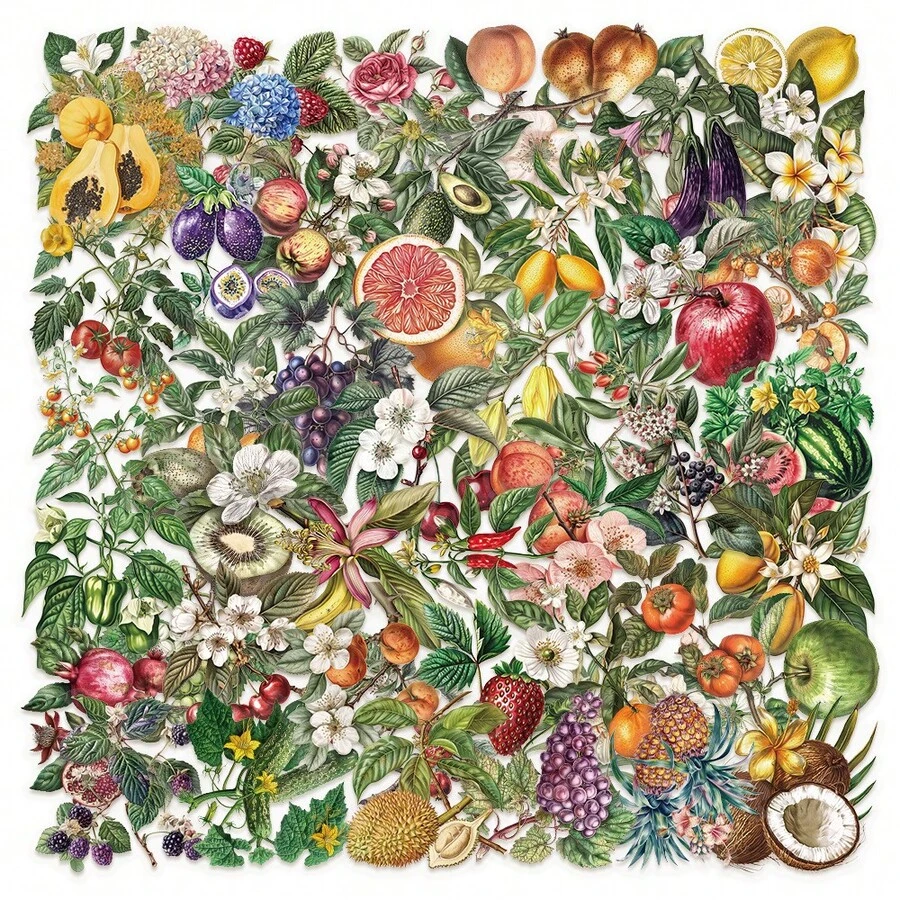 50张透明复古花卉美学植物贴纸，防水贴纸，适用于笔记本电脑、滑板、水瓶等。 - Z - 查看 1