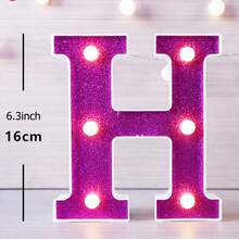 1件 16cm 紫色發光字母燈，家居裝飾 LED 字母燈，室內房間裝飾，婚禮求婚裝飾，生日派對裝飾字母燈牌 - 紫色 - 查看 30