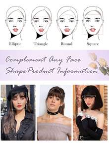 Clip In Bangs,Synthetic Hair For Women's , Wispy Fringe With Side Temples Hairpieces, Breathable & Easy-To-Wear Extensions For All Hair Types - Multicolor - View 5