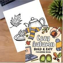 1 Book Warm Autumn Coloring Book 24 Sheets (120gsm Thick Paper) Upgraded Deluxe Edition (Suitable For Easter, Thanksgiving, Christmas, New Year And Valentine's Day Gifts) - Single Piece - View 6