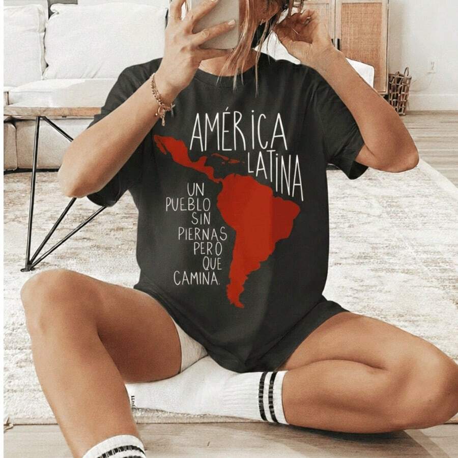 Premium Cotton T-Shirt For Women, Adult, Latin America, Children's, Streetwear, Plus Size, Up To G5 (178g) - màu đen - Xem 1