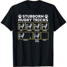 Stubborn Husky Tri - Siberian Husky Lover Sibe Owner Dog T-Shirt - 黑色 - 查看 1