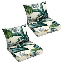 Outdoor Deep Seat Cushions Waterproof Patio Seat And Back Cushion Set, Fade-Resistant Seasonal Chair Cushion With Removable Cover For Dining Arm Chairs, Wicker Chairs And Garden Furniture Sofa Chair Cushion Set Decoration For Outdoor Garden, Deck, Porch, Patio Furniture - 嫩芽綠色 - 查看 10