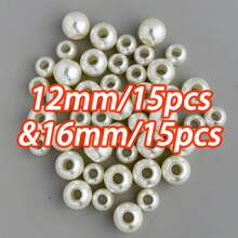 1 Pack Faux Pearl Beads For DIY Jewelry Making, Large Hole Plastic Acrylic Spacer Beads For Jewelry Crafting - White - View 15