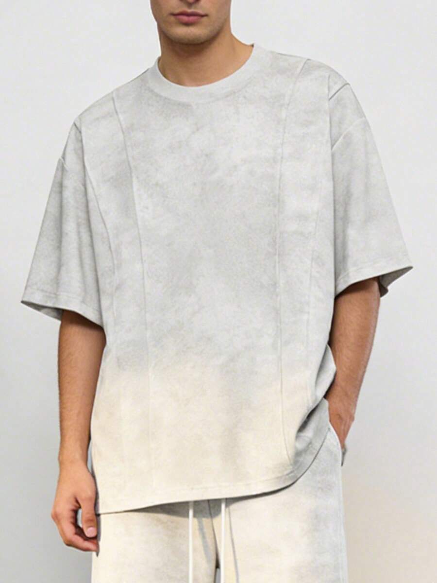 Áo thun nam cổ tròn, kiểu dáng thường ngày, đa năng, thích hợp mặc hàng ngày. - Màu Xám nhạt - Xem 1