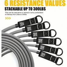 阻力带、带手柄的加重训练带、健身带套装、男士训练带、肌肉训练负重带、力量训练、瘦身、瑜伽、家用健身器材 - 拉力器套裝 - 查看 8