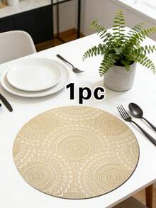 1/4/6pcs Faux Mechanical Gear PVC Gold Foil Placemats, Hotel Restaurant Decor Heat Insulation Non-Slip Table Mats, Suitable For Wedding Party, Christmas, Valentine's Day, Holiday Celebration, Picnic, Birthday Banquet Table Decoration - Multicolor - View 23