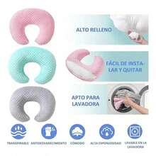 Almohada De Lactancia Para Amamantar Bebe En U 2pcs - Rosa - Ver 2