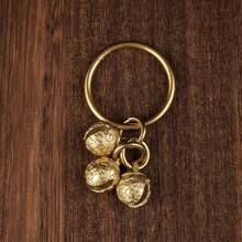 Handmade  Brass Bell Keychain,  Wind Chime Pendant For Home Decoration, Sturdy Vintage Key Ring With Crisp Tone, Versatile Bag Charm & Wall Hanging Ornament, Ideal Creative Gift For Mother On Festivals, Exquisite Handicraft Decor Perfect For Home & Holiday Gifting - 升級版 金色 - 查看 3