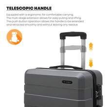 YONSLY Set di 2 Valigie 24/28 Pollici con Lucchetto TSA Doganale Cerniera YKK 4 Ruote Silenziose 360° Cerniera a Doppio Uso Tasca a Rete Valigia Rigida per Vacanze Gite Familiari e Viaggi di Coppia - Grigio Scuro - Visualizzare 8