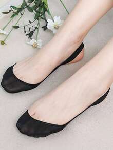 chuanwa（2） 1/5/10双夏季女士冰丝薄款超浅口鞋垫隐形防掉跟半脚船袜 - 彩色 - 查看 9