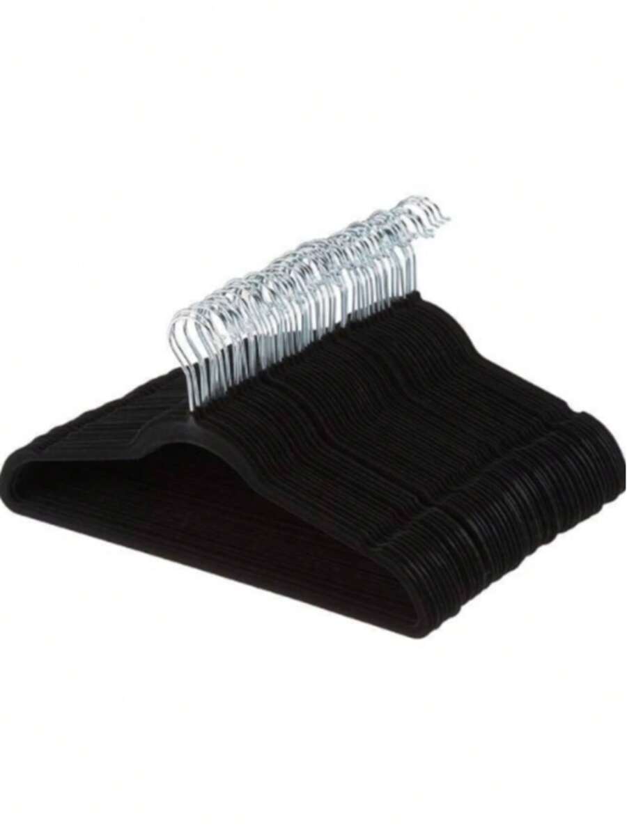 Bộ móc treo siêu mỏng - Bọc nhung chống trượt màu đen - màu đen - Xem 1