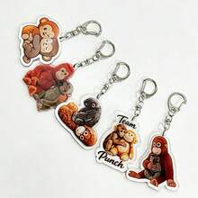 5pcs Gibbon Gorilla Keychain, Inseparable Companion, Ideal Gift For Girlfriend, Mother, Coworker And Friend, Holiday Small Gift - Multicolor - View 14