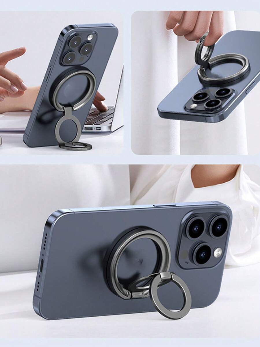 Alloy Metal Phone Ring Buckle Foldable Magnetic Phone Grip Stand Holder, Compatible With MagSafe Dual-Ring Design, Portable Phone Accessories Mother's Day Gift Birthday