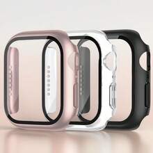Bộ 3 ốp lưng tương thích với Apple Watch Series 11 10 9 8 7 6 5 4 Ultra 49mm/40mm/41mm/42mm/44mm/45mm/46mm, siêu mỏng, làm bằng nhựa PC cứng cáp, bảo vệ toàn diện, tích hợp miếng dán màn hình cường lực. - Nhiều màu - Xem 12