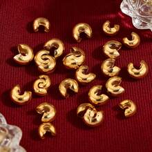 50个/包 3mm 4mm 5mm 圆形盖珠 压接端珠 止珠 端盖 间隔珠 用于DIY珠宝制作配件 - 夾珠 - 查看 1