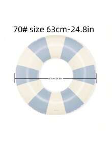 1pc Swimming Ring, Vintage Striped Pattern PVC Floating Ring, Swimming Pool Beach Party Supplies - Blue - View 10
