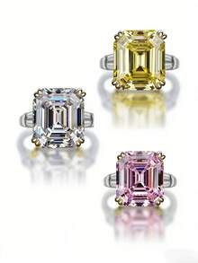 XUJIA 1 pieza Anillo de cóctel de plata de ley 925 para mujer, con incrustación de circonita cúbica de alta calidad, disponible en color blanco/rosa/amarillo, tamaño 14x16mm, aproximadamente 15 quilates, regalo perfecto para bodas y fiestas - AB-R5S-002 - Ver 5