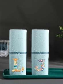 Portable Travel Toothbrush Box, Printed With Letters A-Z And Starfish Shell And Ocean Element Pattern Design, Bathroom Accessories,Outdoor Travel Toothbrush Toothpaste Storage Boxes,Letter Series Print Dust-Proof Organizer Case,Travel Essentials,School Back To School School Supplies,Holiday Camping Holiday Essentials ,Vacation Mini Summer Supplies,Bathroom Accessories, Household Items, And Storage Supplies - Multicolor - View 8