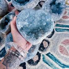 1PC Bohemian Celestite Cluster (Rock Crystal With Natural Cracks, Not Damaged), Unique Blue Mineral Specimen, Geode, Suitable For Home And Office Decoration - Blue and White - View 11