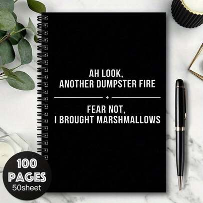 1 pieza "Dumpster Fire" Cuaderno espiral - Tamaño A5, Diario humorístico para compañeros de trabajo, Regalo de intercambio de regalos, Regalo para contables | Adecuado para despedidas de oficina y regalos navideños | Papel de alta calidad, adecuado para todas las estaciones.