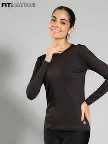 FITNATION Women's Long Sleeve T-Shirt With UV50 Sun Protection - Black - View 1
