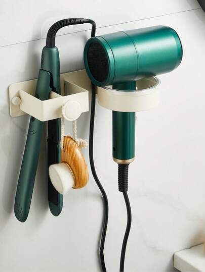 1套壁挂式吹风机支架，浴室吹风机收纳架，浴室吹风机立架，多功能浴室吹风机整理架，浴室配件