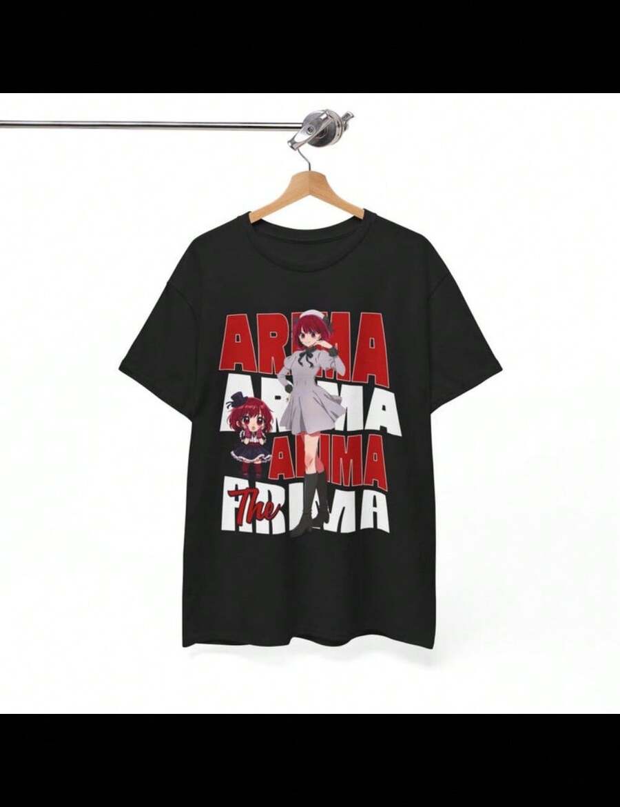 Oshi No Ko Anime T-Shirt Inspired Arima Kana Design Japanese Idol Manga Shirt Otaku Gift Cute Aesthetic Streetwear Fan Art Style Unisex Tee! - Black - View 1