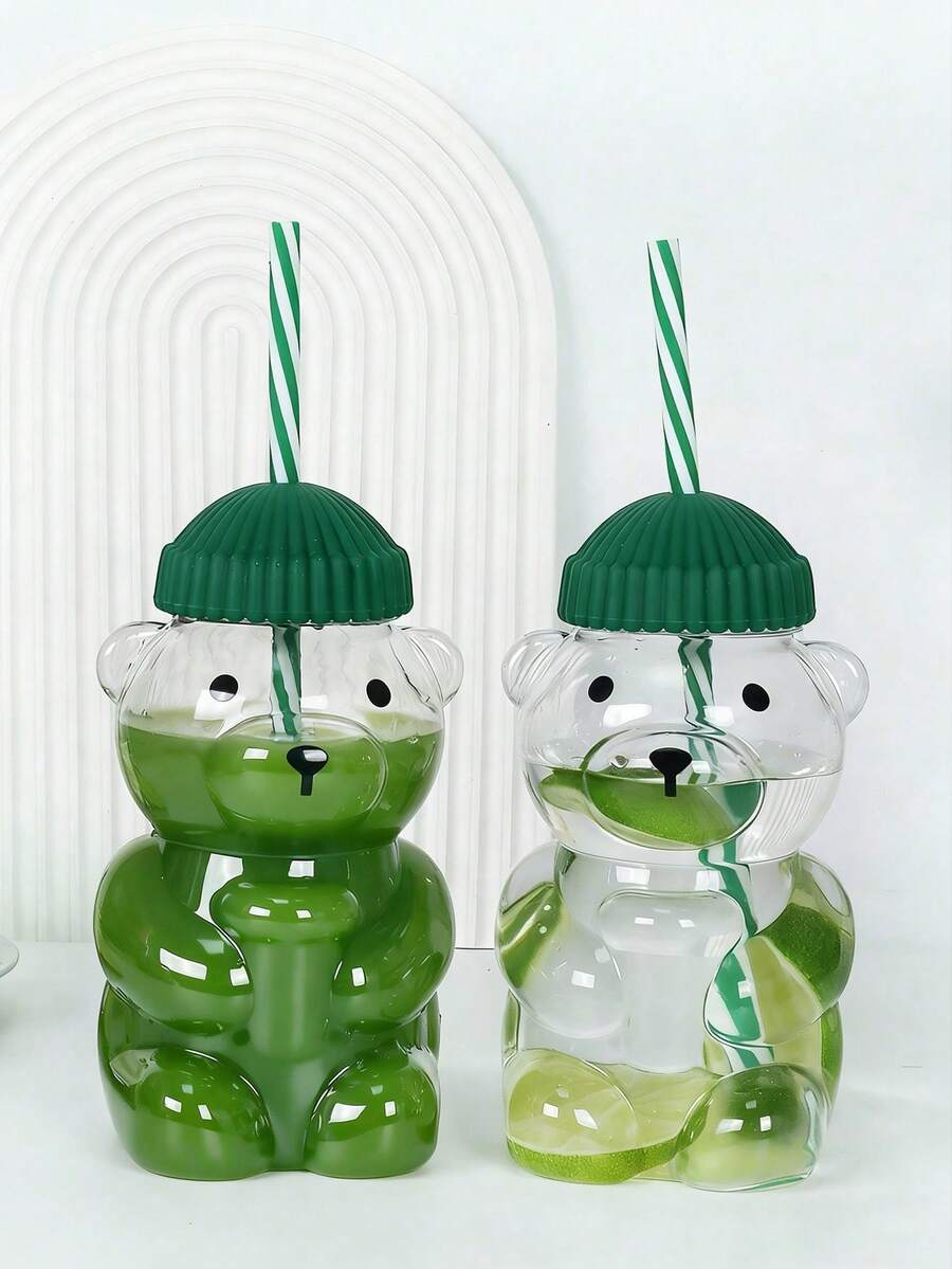 1个容量约500毫升/23盎司的可爱小熊造型水瓶，可盛装咖啡、汽水、橙汁、可乐等，时尚实用，适合各种场合，是馈赠佳品。 - 彩色 - 查看 1